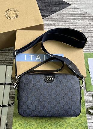 Сумка чоловіча gucci синя барсетка бананка унісекс жіноча