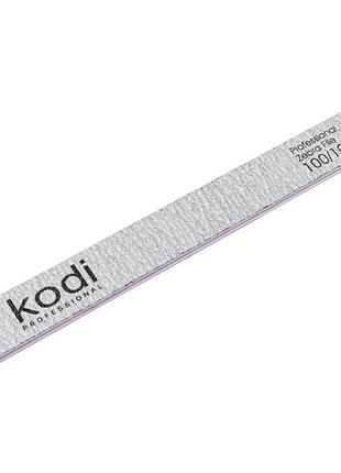 Пилка для нігтів kodi professional №133 пряма 100/100 світло-сіра