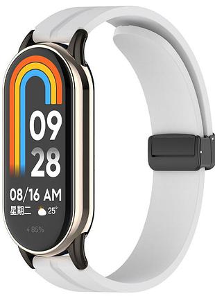Ремешок line magnetic для xiaomi mi band 9/8/10 серый / gray