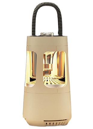 Кемпинговый фонарь аккумуляторный qd08 2in1 + bluetooth колонка biege
