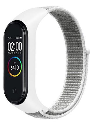 Ремешок nylon new для xiaomi mi band 3/4/5/6/7 white
