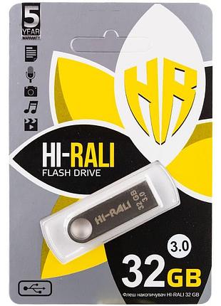 Флеш-накопитель hi-rali shuttle usb 3.0 серебряная серия — 32gb серебряный