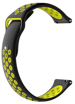 Силиконовый ремешок active air для smart watch 20mm black / yellow