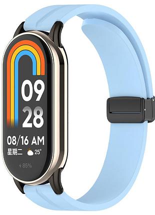 Ремешок line magnetic для xiaomi mi band 9/8/10 голубой / blue