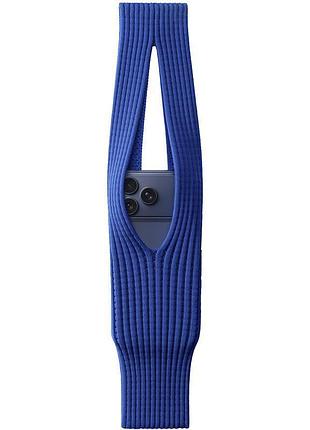 У'язана сумка pleated pocket для iphone (size s) blue