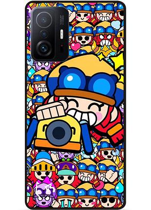 Силіконовий чохол бампер для xiaomi 11t стікери бравл джесси brawl
