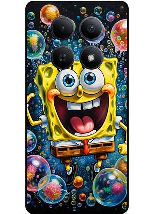 Силиконовый бампер чехол для xiaomi redmi note 15 4g с картинкой губка боб sponge bob