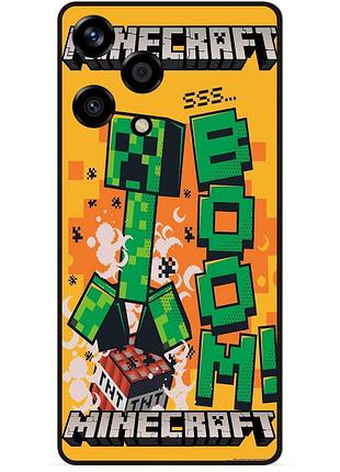 Силіконовий чохол бампер для huawei honor 200 lite стів minecraft кріпер майнкрафт