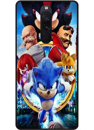 Чехол силиконовый бампер для xiaomi redmi 8 с картинкой соник sonik