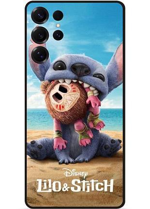 Силиконовый чехол бампер для samsung s24 ultra лило и стич stitch