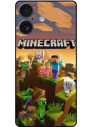 Силіконовий чохол бампер для iphone 17 з малюнком minecraft майнкрафт