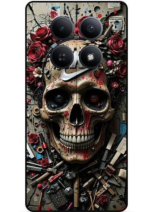 Чохол силіконовий бампер для xiaomi redmi note 15 4g з малюнком череп скелет