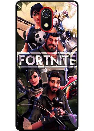 Силиконовый чехол бампер для samsung j7 j730 с картинкой фортнайт fortnite