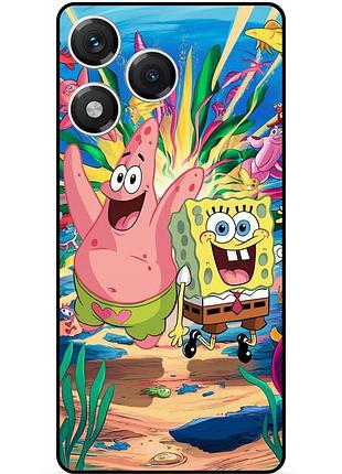 Силиконовый бампер чехол для huawei honor 400 lite с картинкой sponge bob губка боб