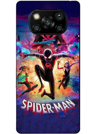 Силиконовый бампер чехол для xiaomi poco x3 spider man человек паук майлз моралес