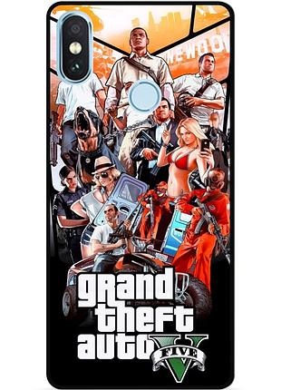 Силіконовий бампер чохол для xiaomi redmi note 5 з малюнком gta гта