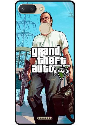 Силіконовий бампер чохол для xiaomi redmi 6 з малюнком gta гта