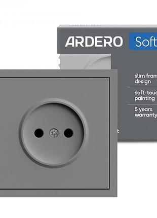 Розетка ardero er111-g soft 16а без заземления серая