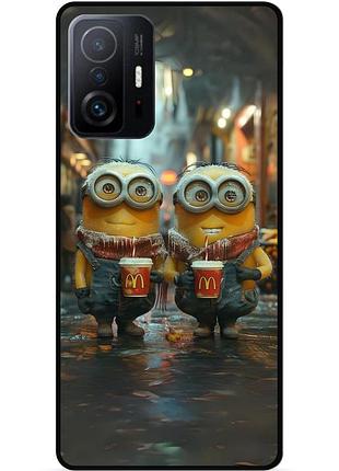 Силиконовый чехол бампер для xiaomi 11t с картинкой миньоны minion