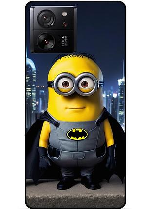 Чехол силиконовый бампер для xiaomi 13t с рисунком миньон бэтмен minion