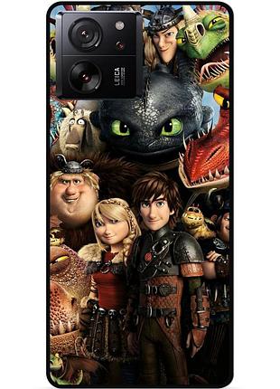 Силиконовый чехол для xiaomi 13t с рисунком как приручить дракона