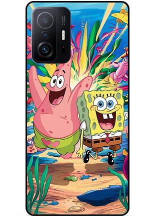 Силіконовий чохол бампер для xiaomi 11t з картинкою sponge bob губка боб