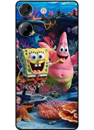 Силиконовый бампер чехол для xiaomi poco m7 pro с рисунком sponge bob губка боб