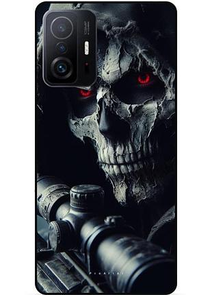 Чохол силіконовий бампер для xiaomi 11t pro з малюнком скелет череп
