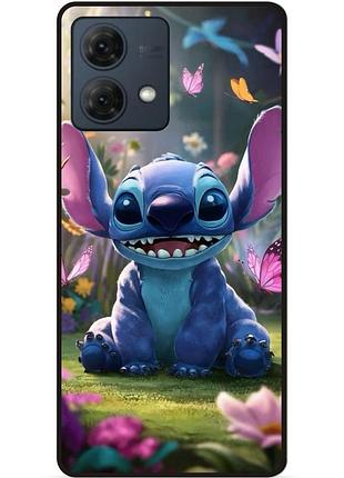 Силиконовый бампер чехол для motorola moto g84 стич и лило stitch
