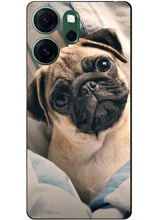 Чехол силиконовый бампер для oppo reno 14f с рисунком фото мопс
