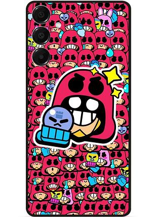 Силиконовый бампер чехол для samsung a05s стикеры бравл гром brawl