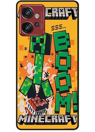 Силіконовий чохол бампер для motorola moto g32 стів minecraft кріпер майнкрафт