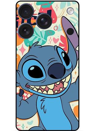 Силиконовый бампер чехол для iphone 17 pro max с рисунком stitch стич