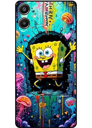 Силиконовый чехол бампер для samsung a05 с картинкой sponge bob губка боб