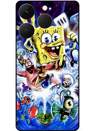 Силиконовый чехол бампер для realme 15t с картинкой губка боб sponge bob