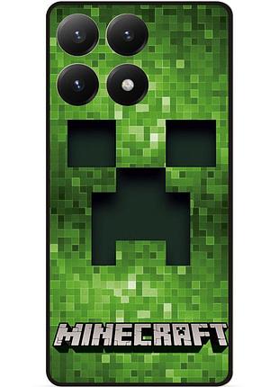 Силиконовый чехол бампер для xiaomi 15t с рисунком крипер minecraft майнкрафт
