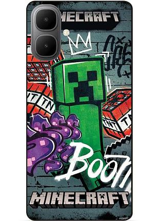 Силіконовий чохол бампер для infinix smart 10 з малюнком майнкрафт minecraft