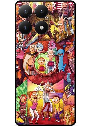 Силиконовый чехол бампер для motorola edge 60 pro с картинкой rick and morty рик и морти