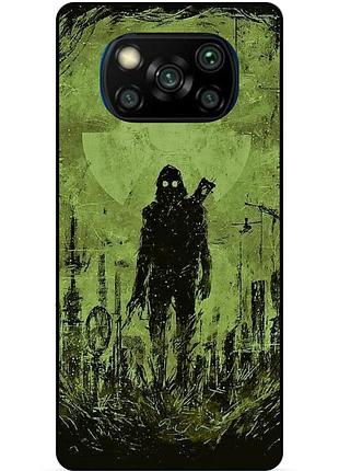Чехол силиконовый бампер для xiaomi poco x3 с картинкой сталкер stalker