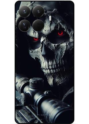 Чехол силиконовый бампер для xiaomi 15t pro с рисунком скелет череп