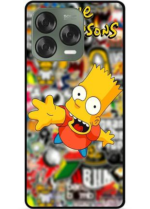 Чехол силиконовый бампер для zte nubia v70 design с рисунком симпсоны simpsons бард