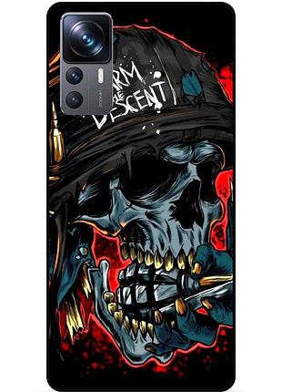 Силіконовий чохол бампер для xiaomi 12t з малюнком череп скелет