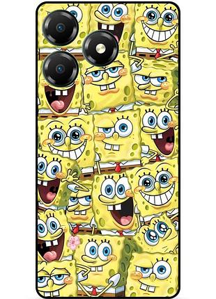 Силиконовый чехол бампер для zte blade a36 с рисунком губка боб sponge bob