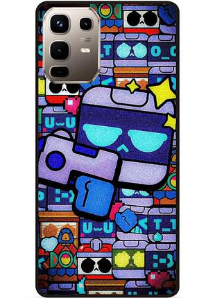 Силіконовий чохол бампер для infinix note 50 pro (x6855) стікери 8-бит бравл 8-bit brawl