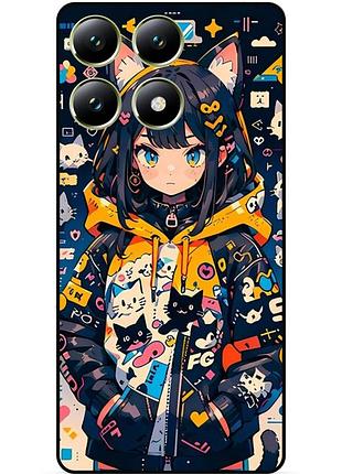 Силіконовий чохол бампер для xiaomi 14t з малюнком котики аніме