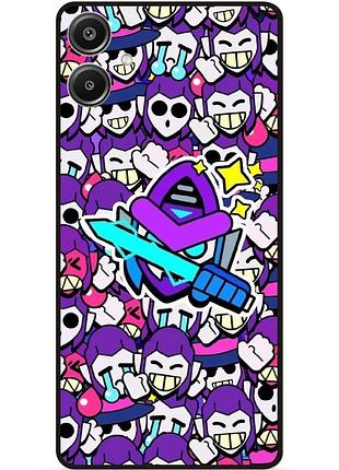 Силиконовый бампер чехол для samsung a07 стикеры бравл мортис brawl