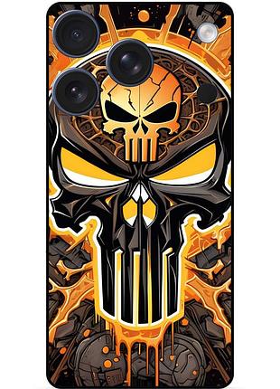 Чехол силиконовый бампер для iphone 17 pro max с картинкой скелет череп