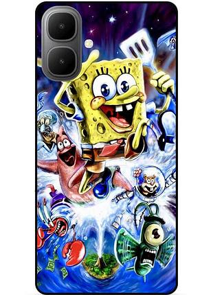 Силиконовый чехол бампер для infinix smart 10 с картинкой губка боб sponge bob