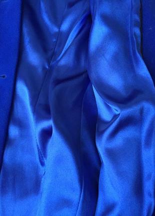 Шерстяное ультрамариновое демисезонное пальто stella polare made in italy7 фото
