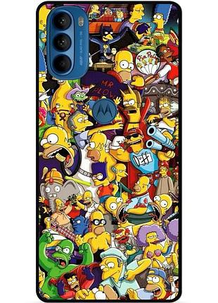 Чехол силиконовый бампер для motorola moto g31 с рисунком стикеры симпсоны мультяшки simpsons